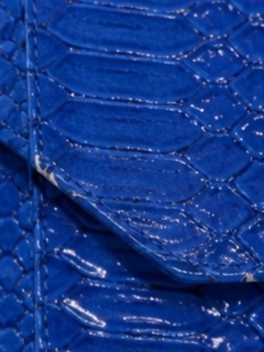 Royal Blue Faux Snakeskin Envelope Clutch Purse | Textured Foldover Evening Bag